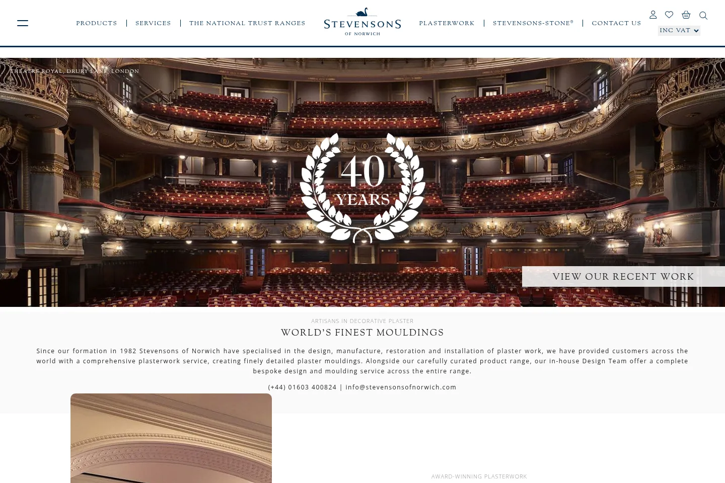 First screen of Stevensons of Norwich