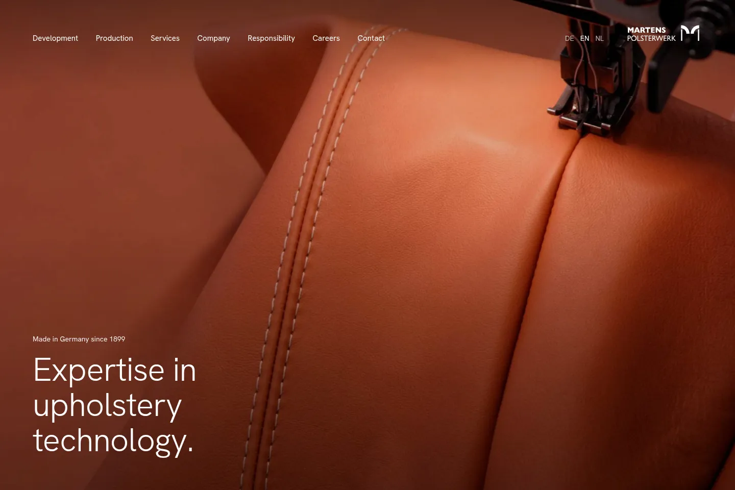 First screen of Martens Polsterwerk
