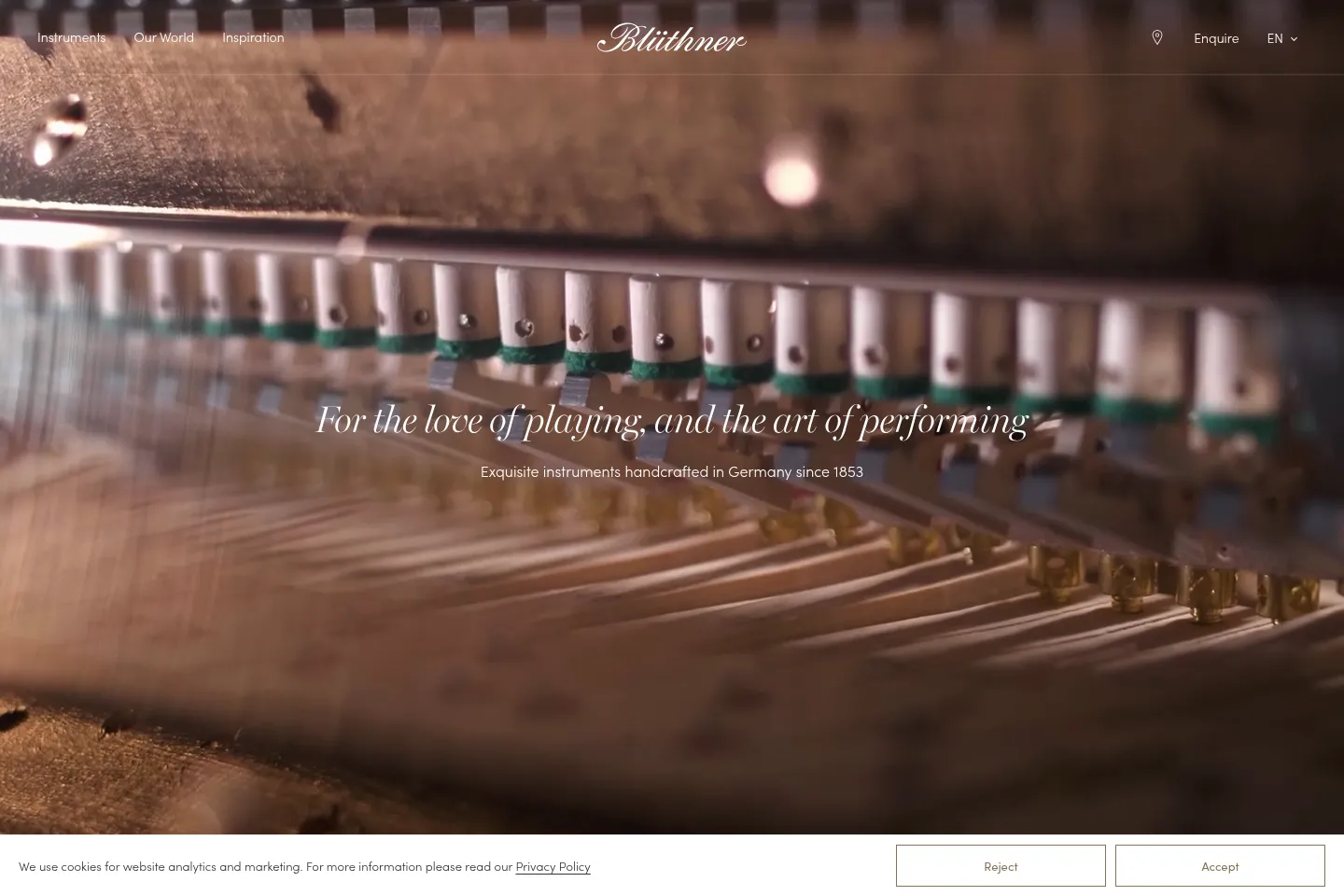 First screen of Blüthner