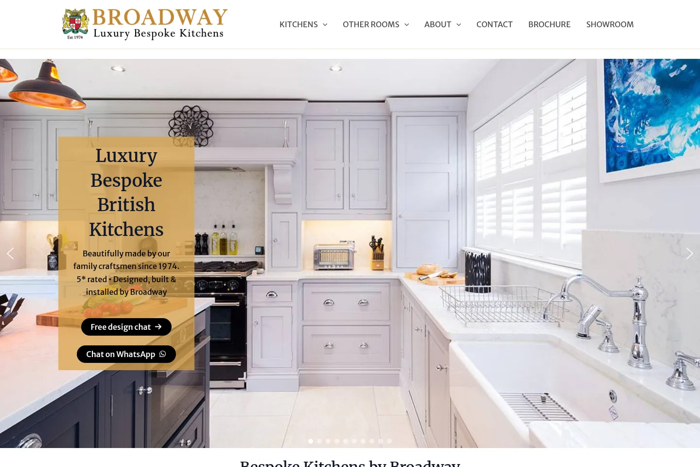 First screen of Bespoke Kitchens by Broadway