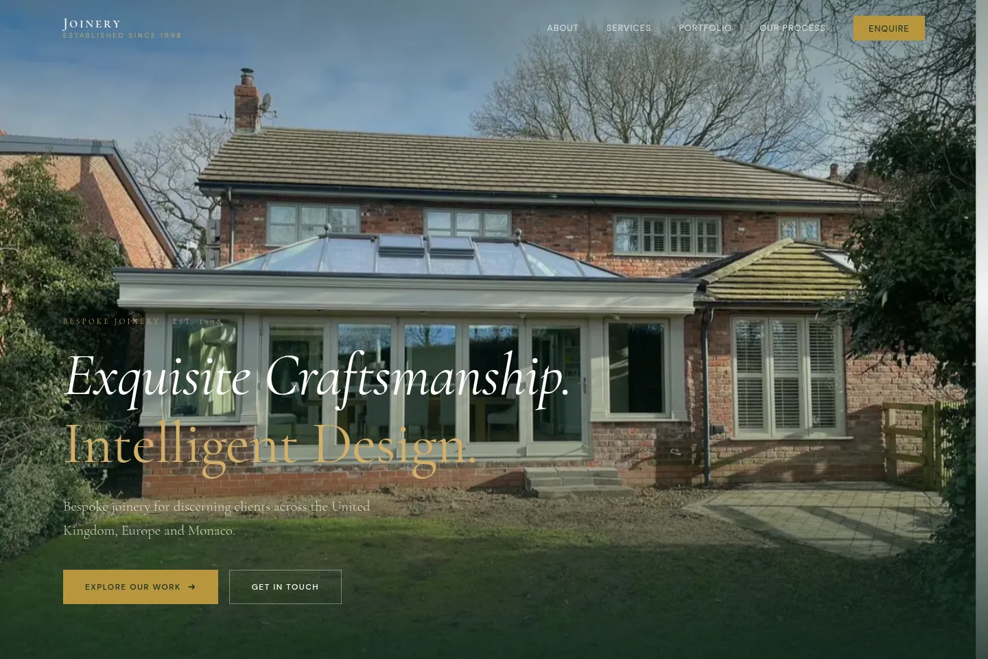 First screen of Joinery Limited