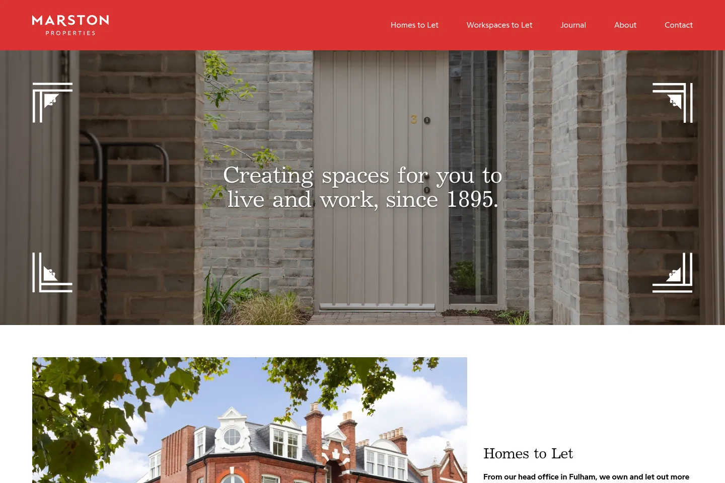 First screen of Marston Properties