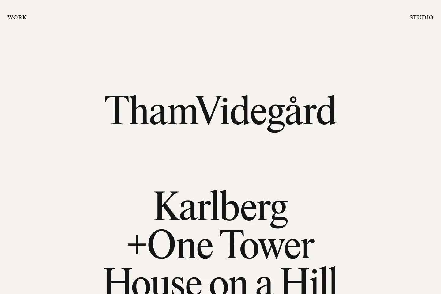 First screen of Tham & Videgård