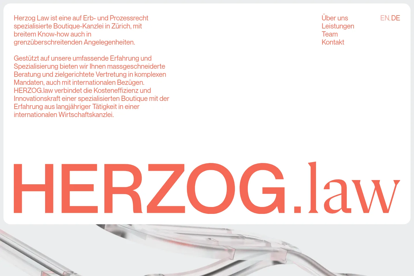 First screen of Herzog Law