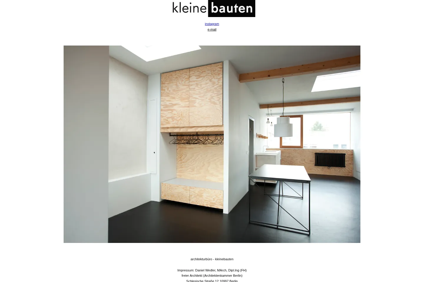 First screen of Kleinebauten