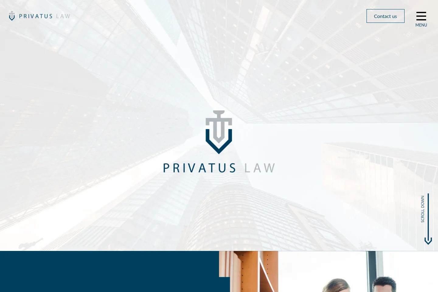 First screen of Privatus Law