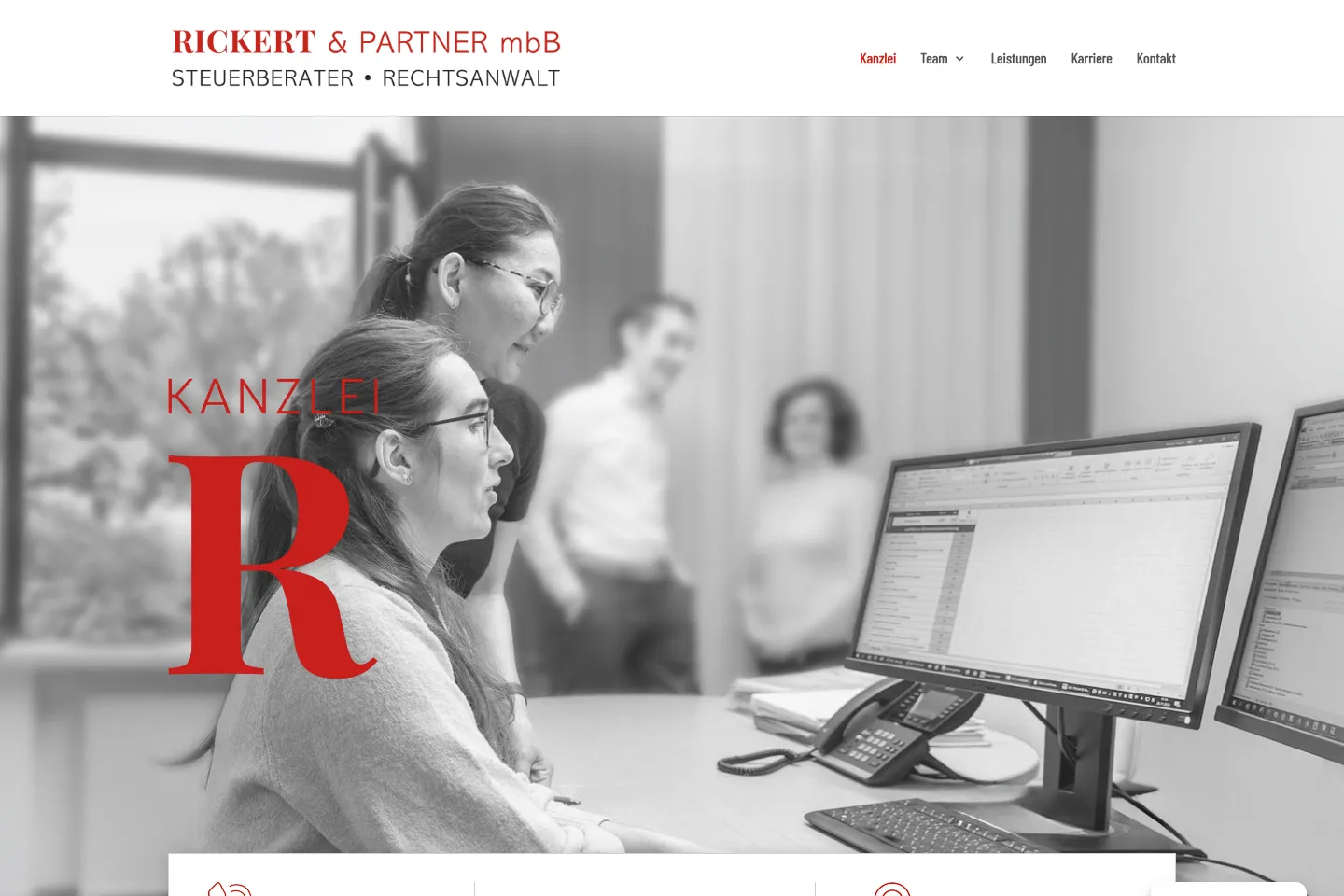 First screen of Rickert & Partner