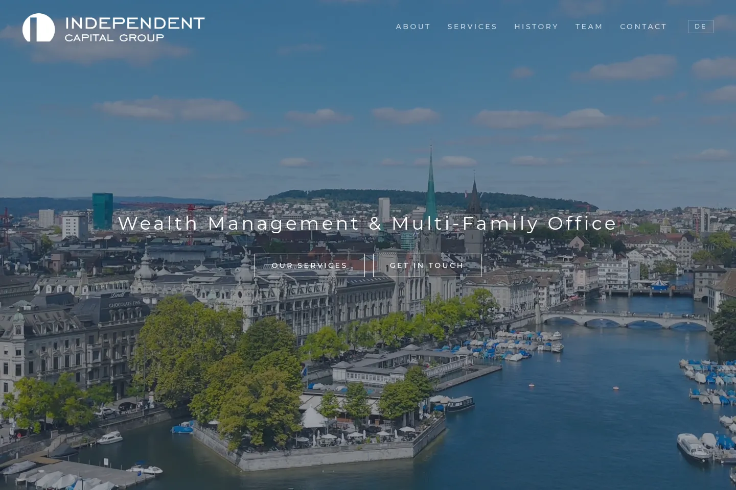 First screen of Independent Capital Group