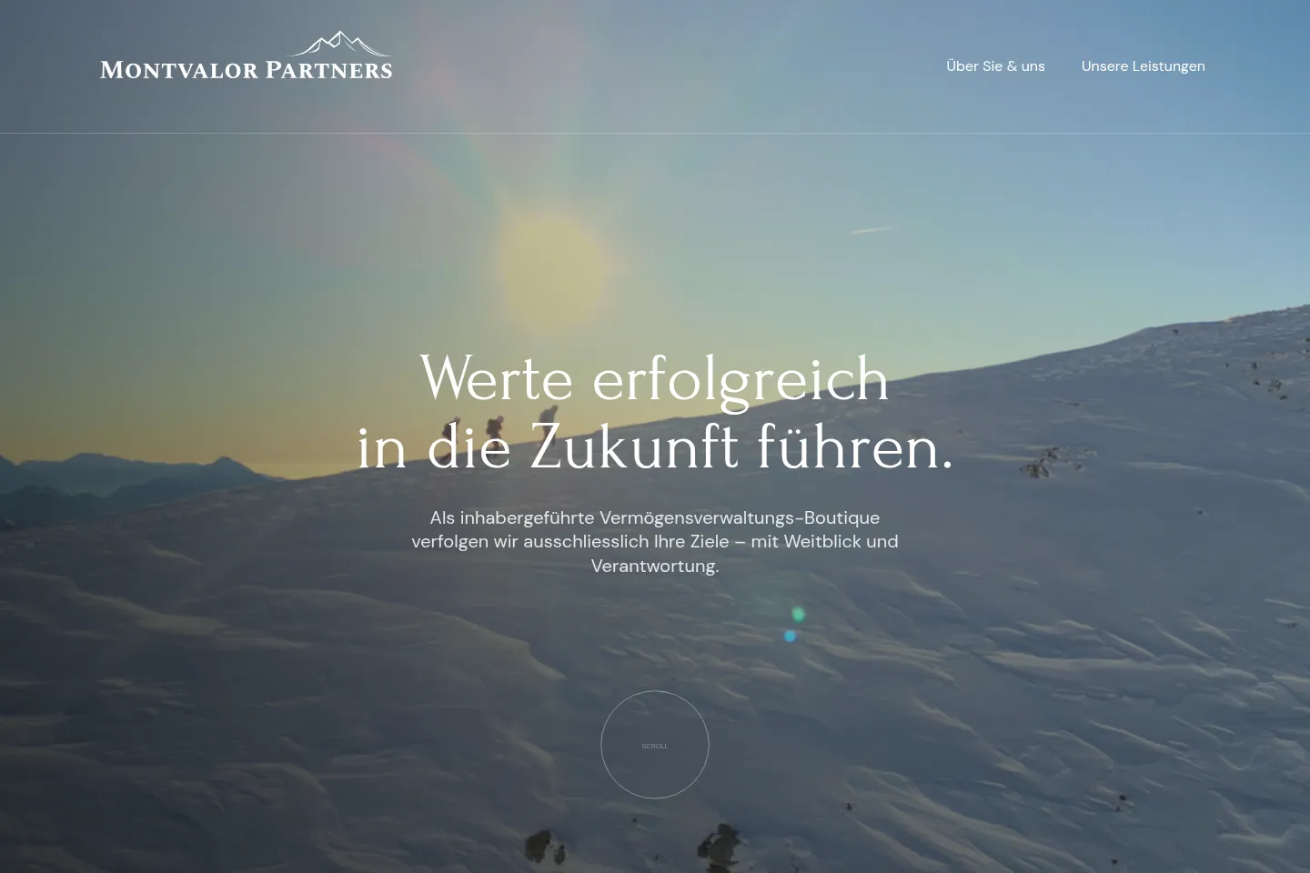 First screen of Montvalor Partners