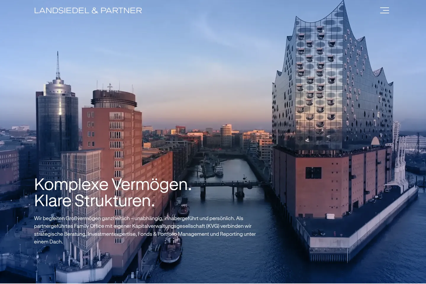 First screen of Landsiedel & Partner