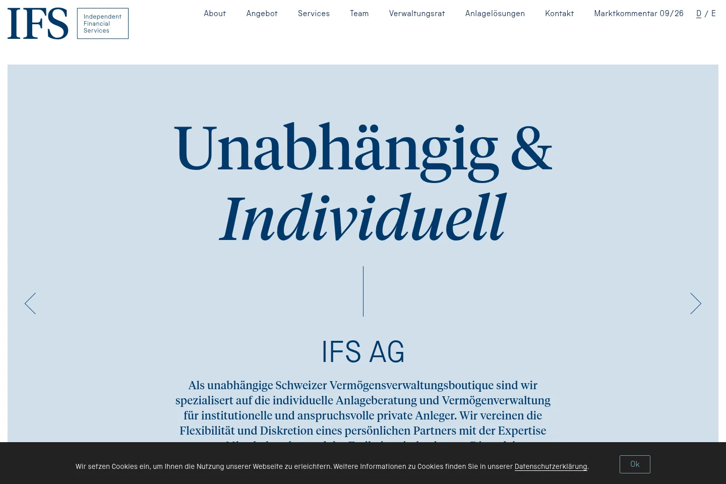 First screen of IFS