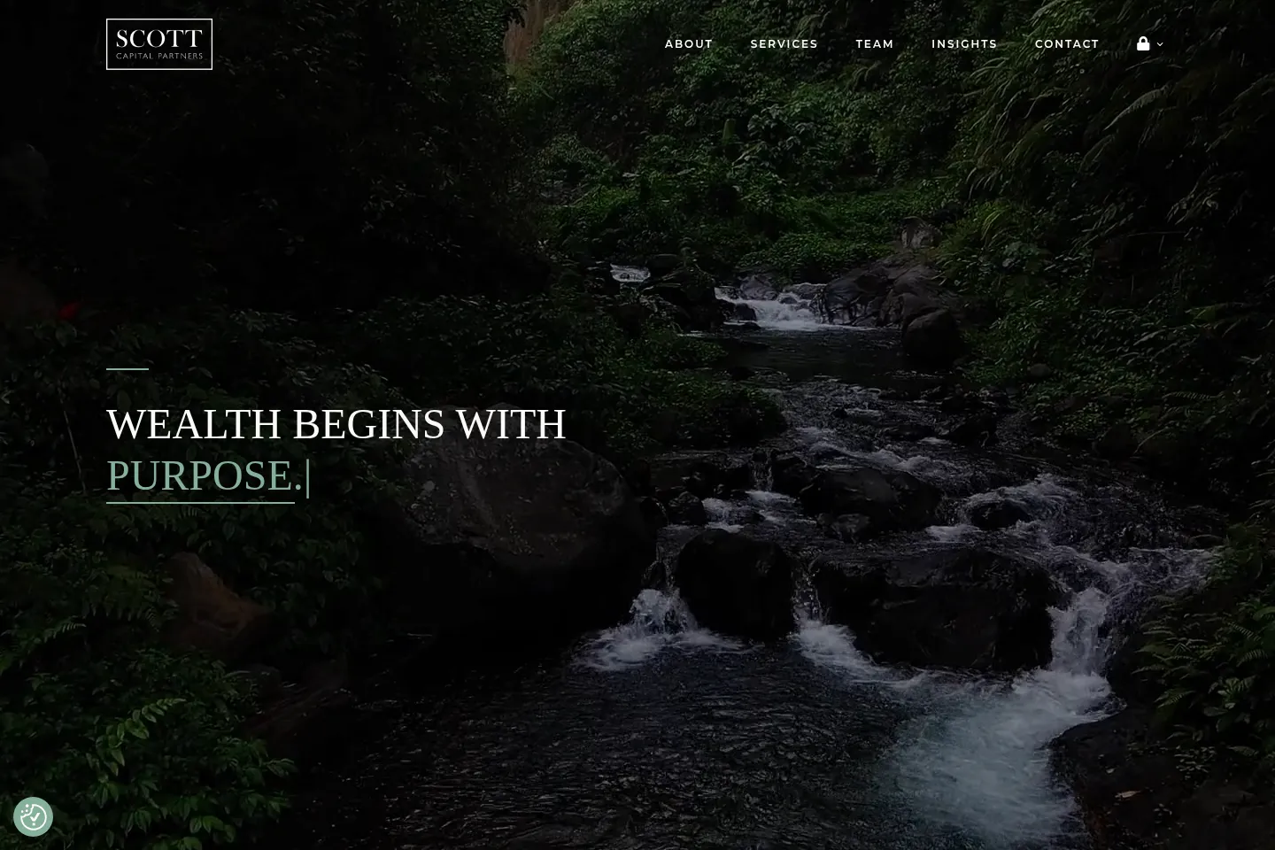 First screen of Scott Capital Partners
