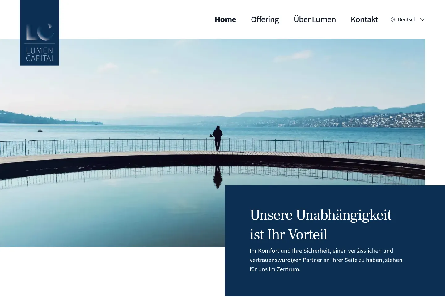 First screen of Lumen Capital