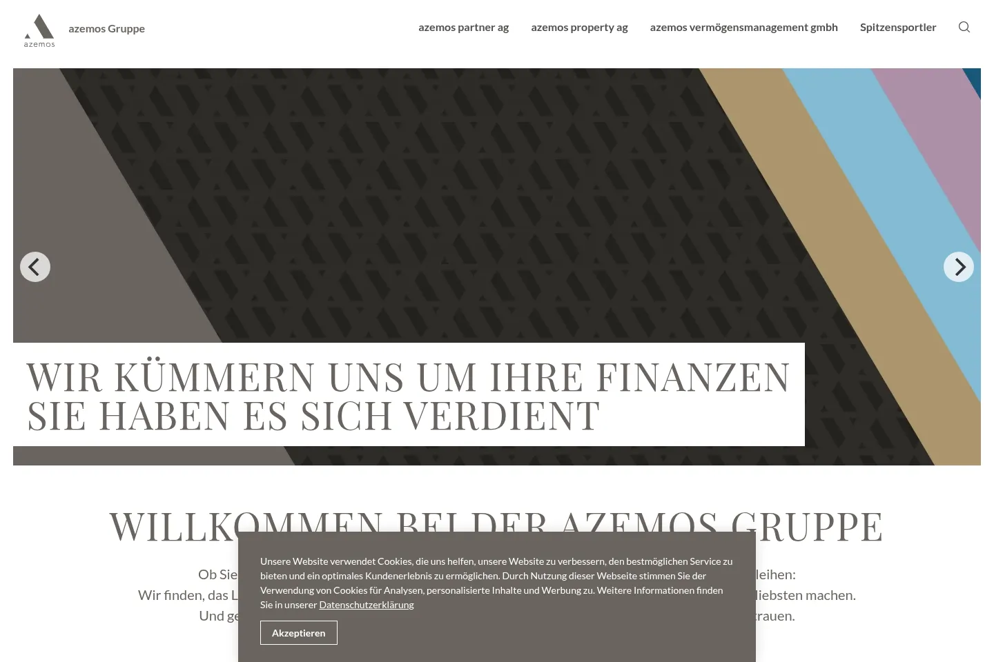 First screen of Azemos