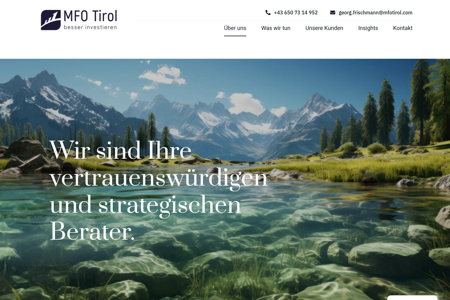 First screen of MFO Tirol
