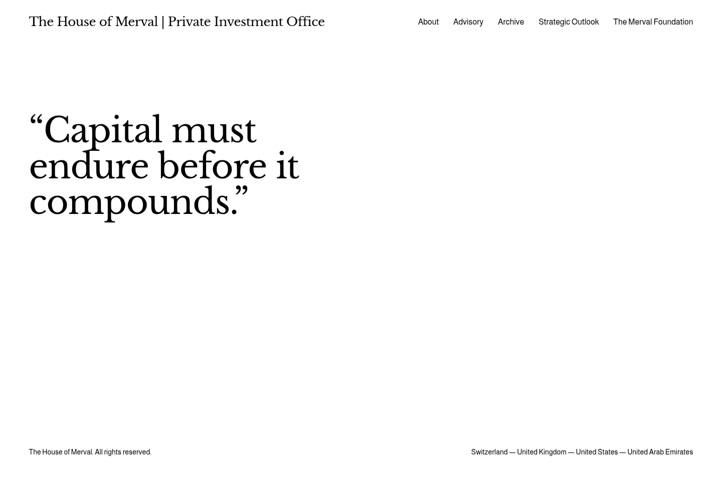First screen of The House of Merval