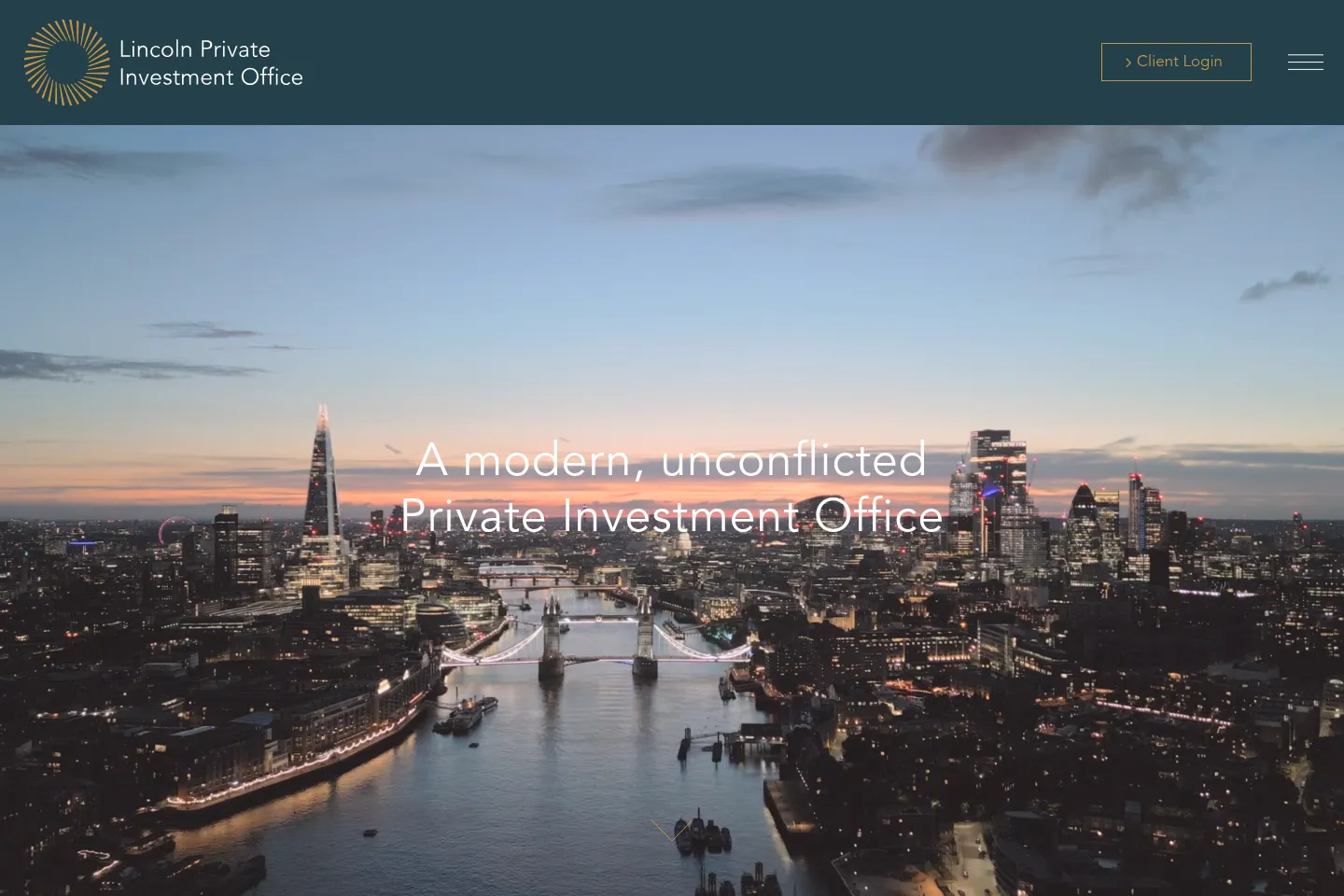 First screen of Lincoln Private Investment Office