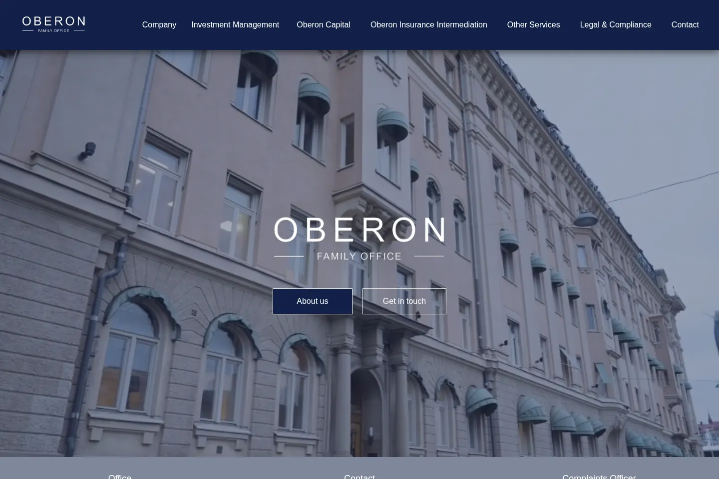 First screen of Oberon Family