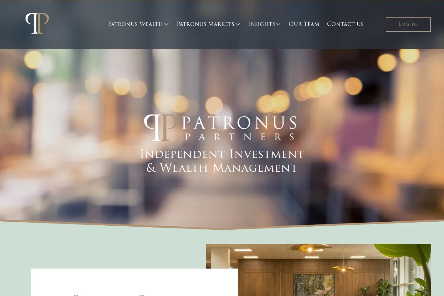 First screen of Patronus Partners