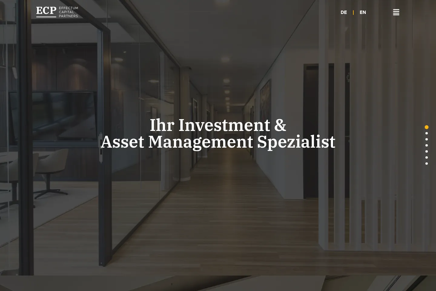 First screen of Effectum Capital Partners