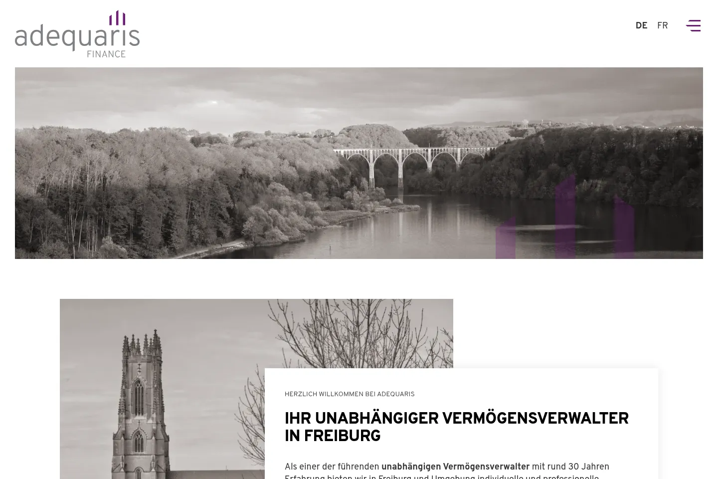 First screen of Adequaris