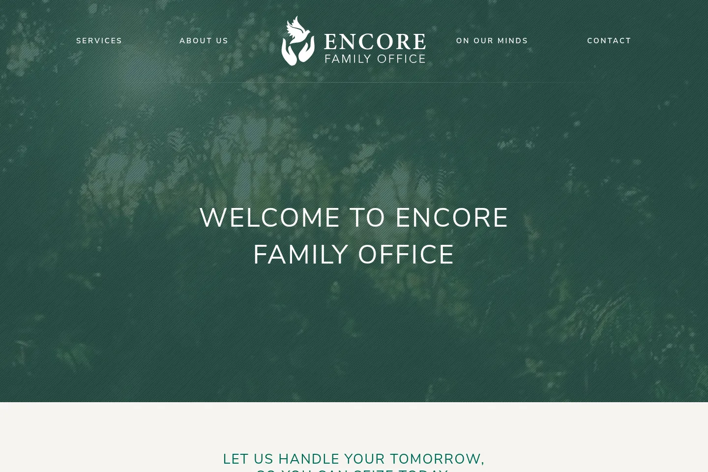 First screen of Encore Family Office