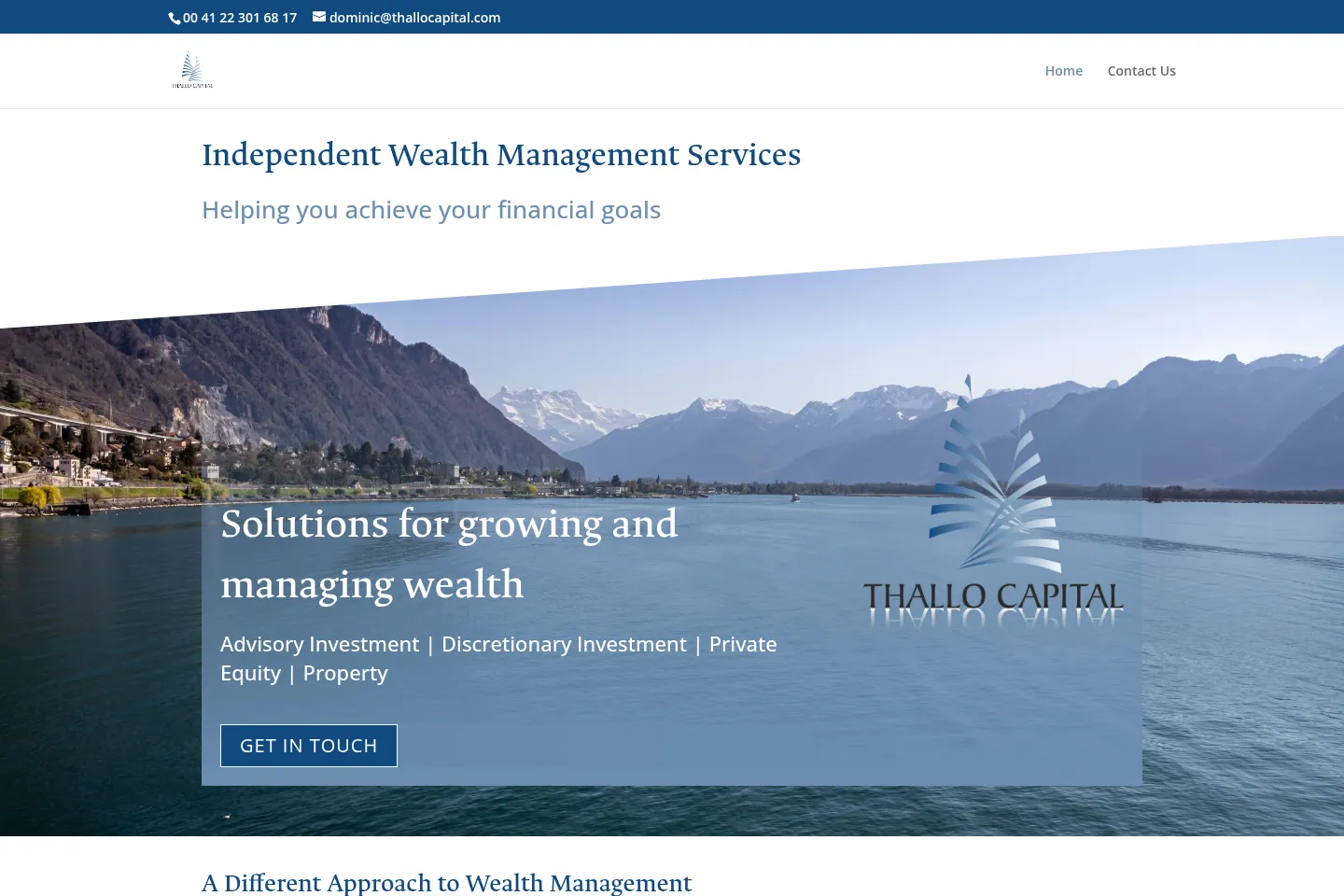 First screen of Thallo Capital