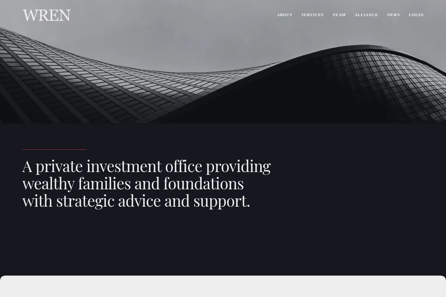 First screen of Wren Investment Office