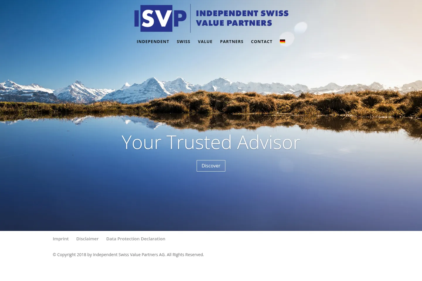 First screen of Independent Swiss Value Partners