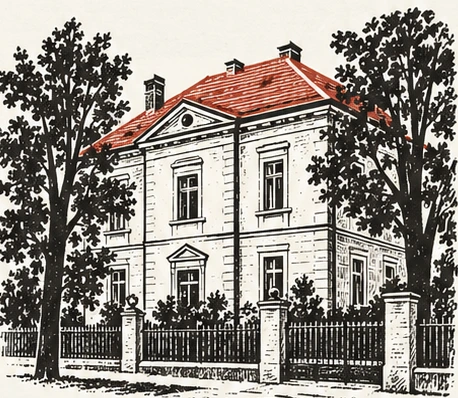 Ilustracija Ljubljane in prijazne hiše