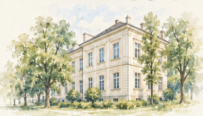 Ilustracija Ljubljane in prijazne hiše